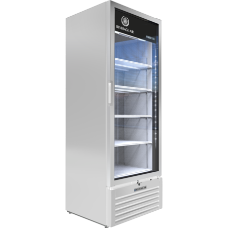 BEVERAGE-AIR Refrigerated Glass Door Merchandiser, White, LED Lighting, 14.97 cu. ft. MT23-1W